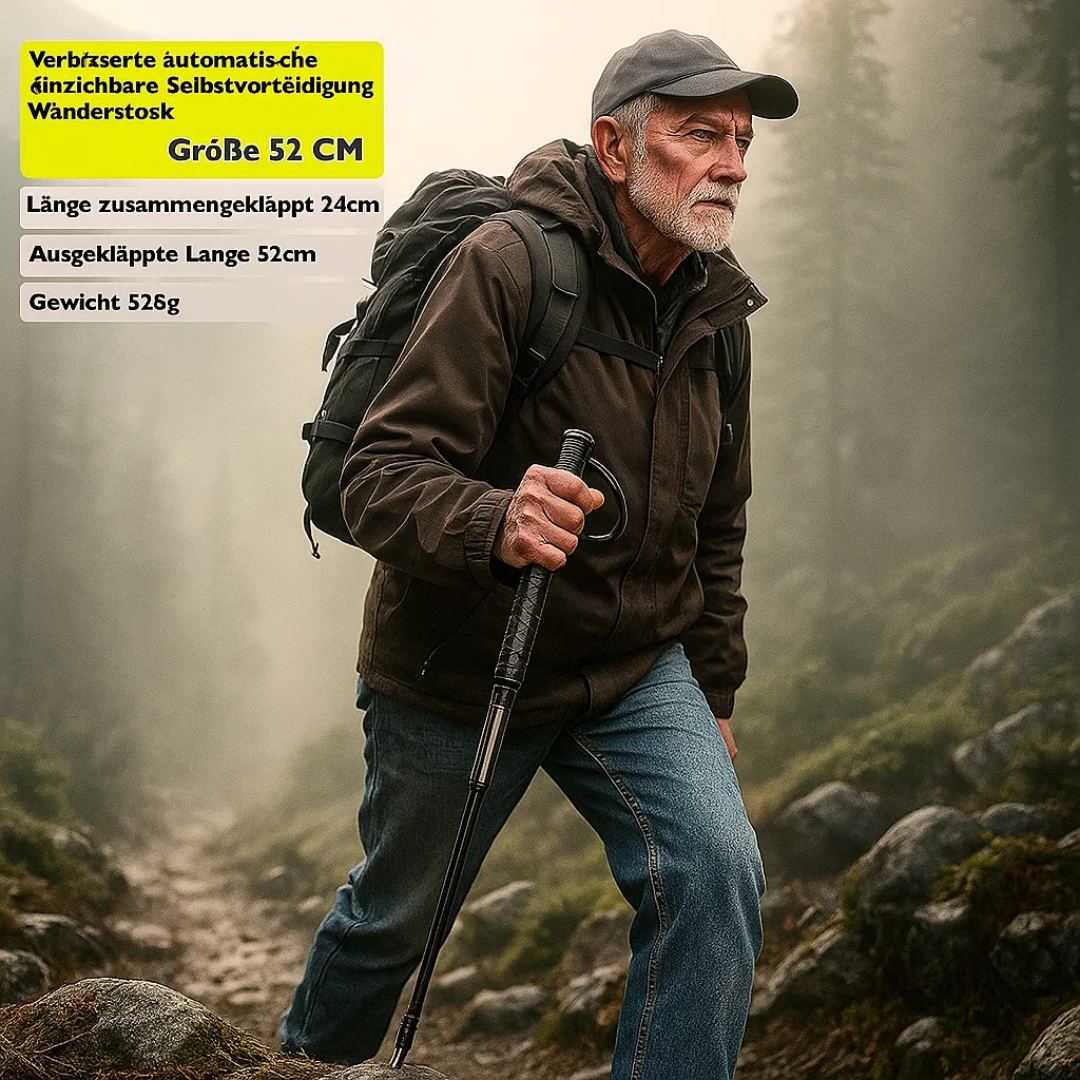 Guardian | Faltbarer Wanderstock mit Selbstverteidigung & rutschfestem Griff