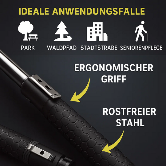 Guardian | Faltbarer Wanderstock mit Selbstverteidigung & rutschfestem Griff