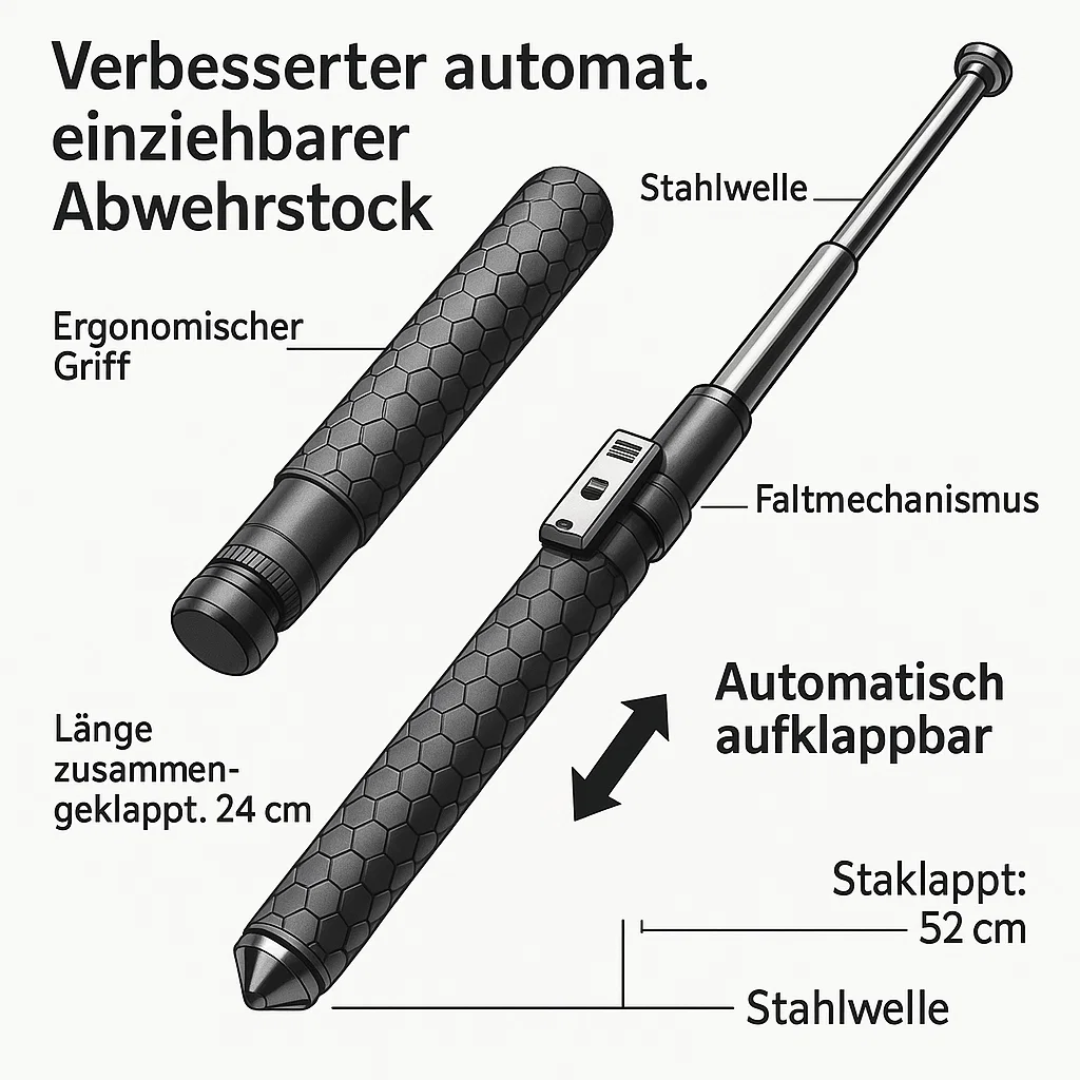 Guardian | Faltbarer Wanderstock mit Selbstverteidigung & rutschfestem Griff