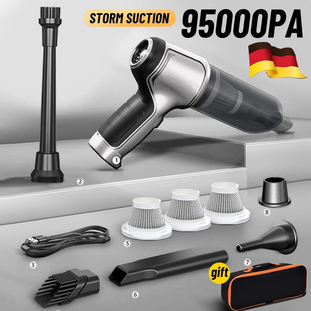 DustBlaster | Mächtigster kabelloser Auto-Staubsauger