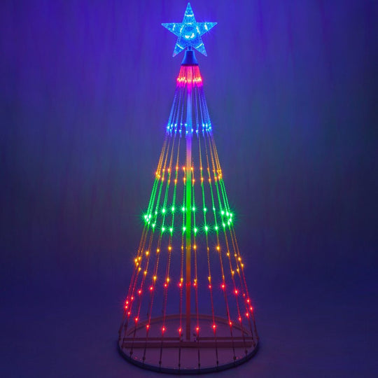 XmasRay | Multicolor LED Animierte Außen Weihnachtsbaum Lichtshow