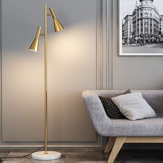 DuoHorn | Nordic Minimalist Horn Shade Rotierbare 2-Lampen Stehlampe