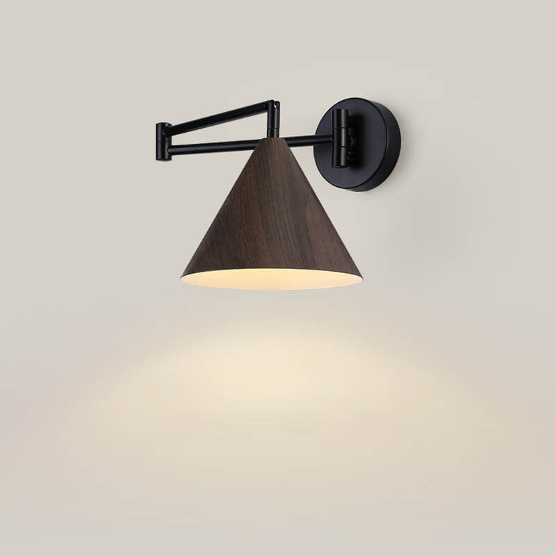 SwingCone | Moderne Wandleuchte mit Schwenkarm und Holzmaserung