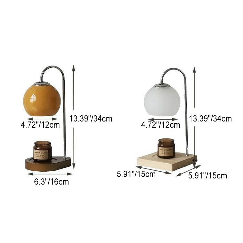 MeltSphere | Runde Tischlampe aus Holz & Glas