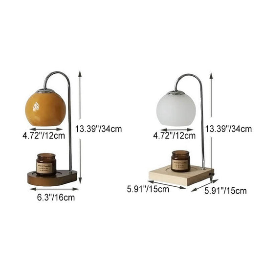 MeltSphere | Runde Tischlampe aus Holz & Glas