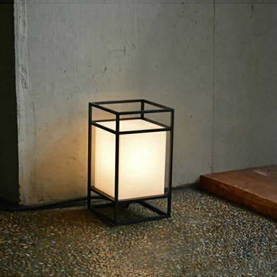 YumiGlow | Japanische Tatami Rechteckige Eisen Stoff 1-Licht Stehlampe