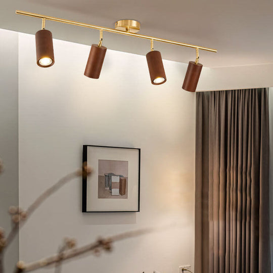 SpotLuxe | Elegante LED-Spots auf Walnussschiene