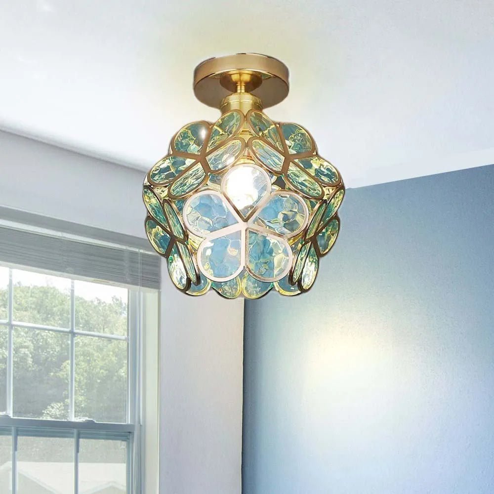 FleurLuxe | Design Blumen Stil Glas Flur Deckenlampe