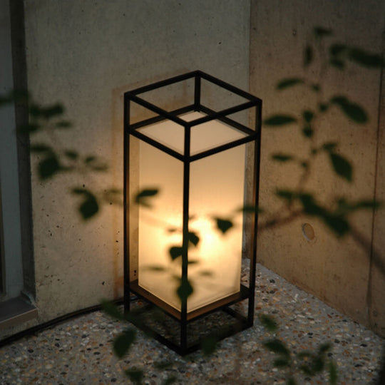 YumiGlow | Japanische Tatami Rechteckige Eisen Stoff 1-Licht Stehlampe