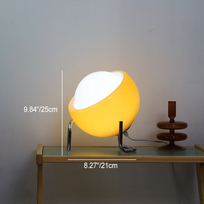 SolarMuse | Nordic Vintage Planet Orange Glas Metall 1-Licht Tischlampe
