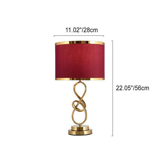 VelvetLoop | Moderne Rote Stoff-Knoten Tischlampe