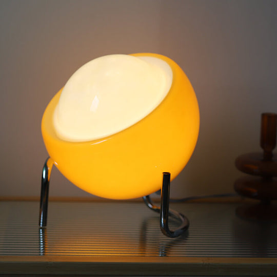 SolarMuse | Nordic Vintage Planet Orange Glas Metall 1-Licht Tischlampe