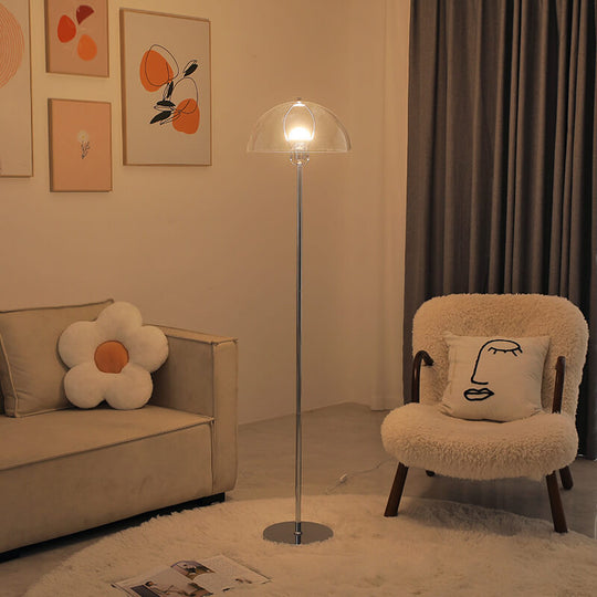 LightBloom | Nordic Vintage Acryl Klar Dom 1-Licht Stehlampe