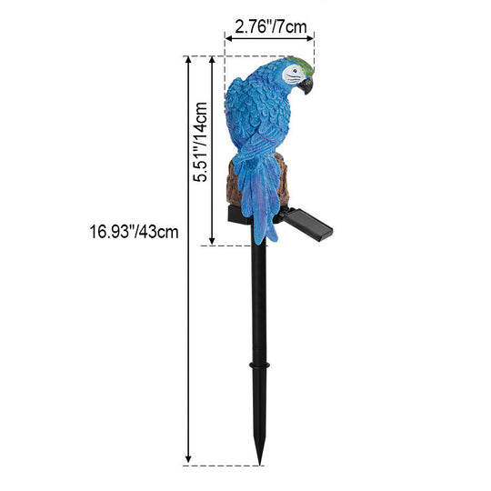 SolarParrot | Buntes LED Harz-Gartenlicht im Papageien-Design