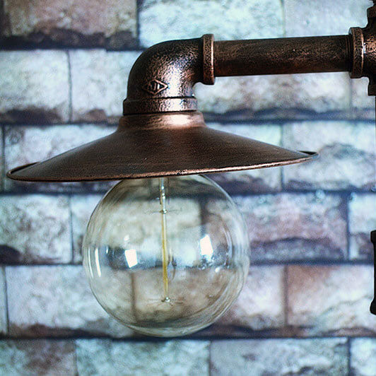 CopperBeam | Industrielle Steampunk Kupfer Wasserpfeife 2-Licht Stehlampe