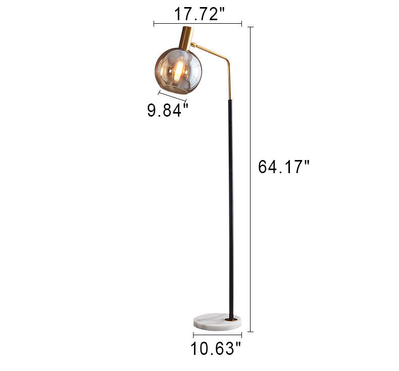 LumiMarble | Nordic Minimalist Glasdome Schirm Marmor Basis 1-Licht Stehlampe