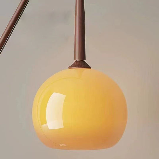 RusticaGlow | Traditionelle Vintage Orb Eisen Glas 1-Licht Stehlampe für das Schlafzimmer