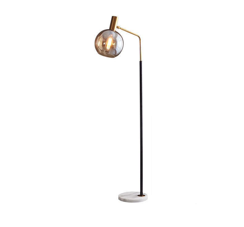 LumiMarble | Nordic Minimalist Glasdome Schirm Marmor Basis 1-Licht Stehlampe