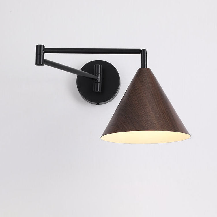 SwingCone | Moderne Wandleuchte mit Schwenkarm und Holzmaserung