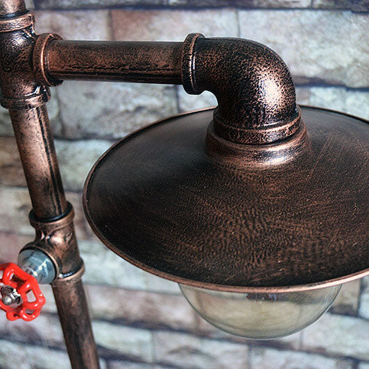 CopperBeam | Industrielle Steampunk Kupfer Wasserpfeife 2-Licht Stehlampe