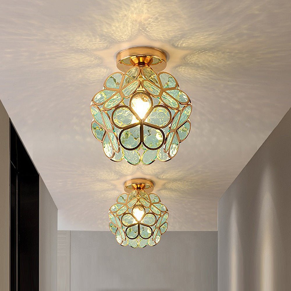 FleurLuxe | Design Blumen Stil Glas Flur Deckenlampe