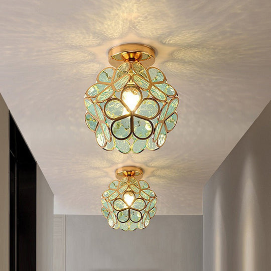 FleurLuxe | Design Blumen Stil Glas Flur Deckenlampe