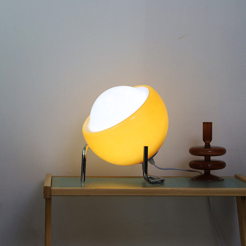 SolarMuse | Nordic Vintage Planet Orange Glas Metall 1-Licht Tischlampe