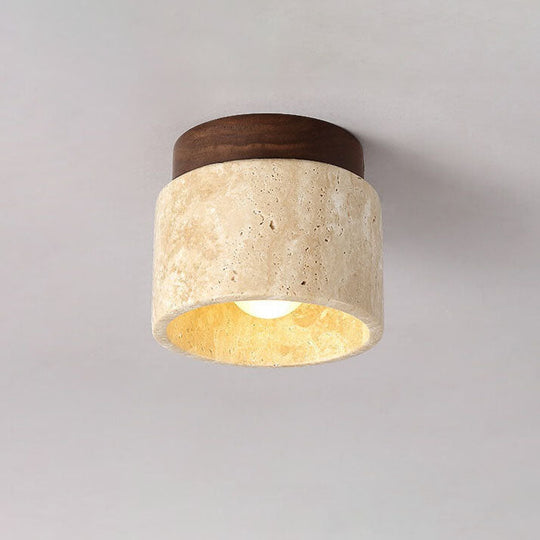 LumeTuff | Kompakte Deckenlampe mit Travertinstruktur