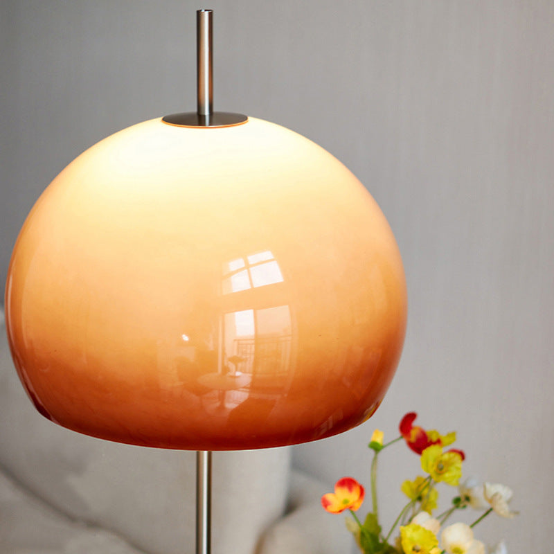 NostalgiaGlow | Zeitgenössische Retro-Pilz-Hardware-Glas 2-Licht Stehlampe für das Wohnzimmer
