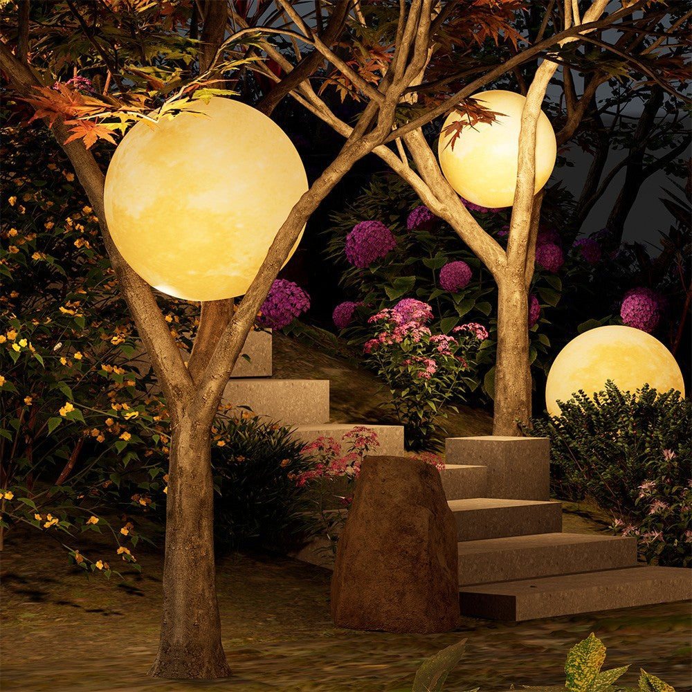 HelioMoon | Runde nordische Lampe mit Solarbetrieb