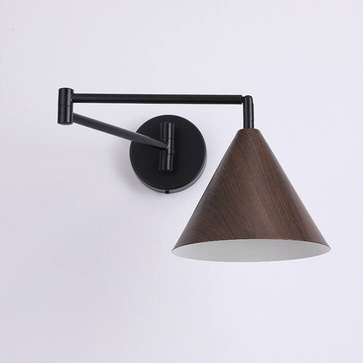 SwingCone | Moderne Wandleuchte mit Schwenkarm und Holzmaserung