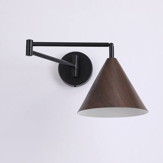 SwingCone | Moderne Wandleuchte mit Schwenkarm und Holzmaserung