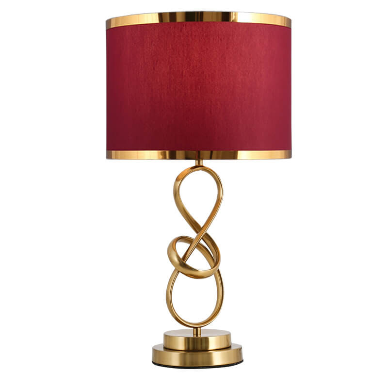 VelvetLoop | Moderne Rote Stoff-Knoten Tischlampe