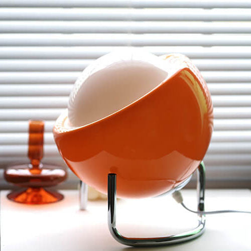 SolarMuse | Nordic Vintage Planet Orange Glas Metall 1-Licht Tischlampe