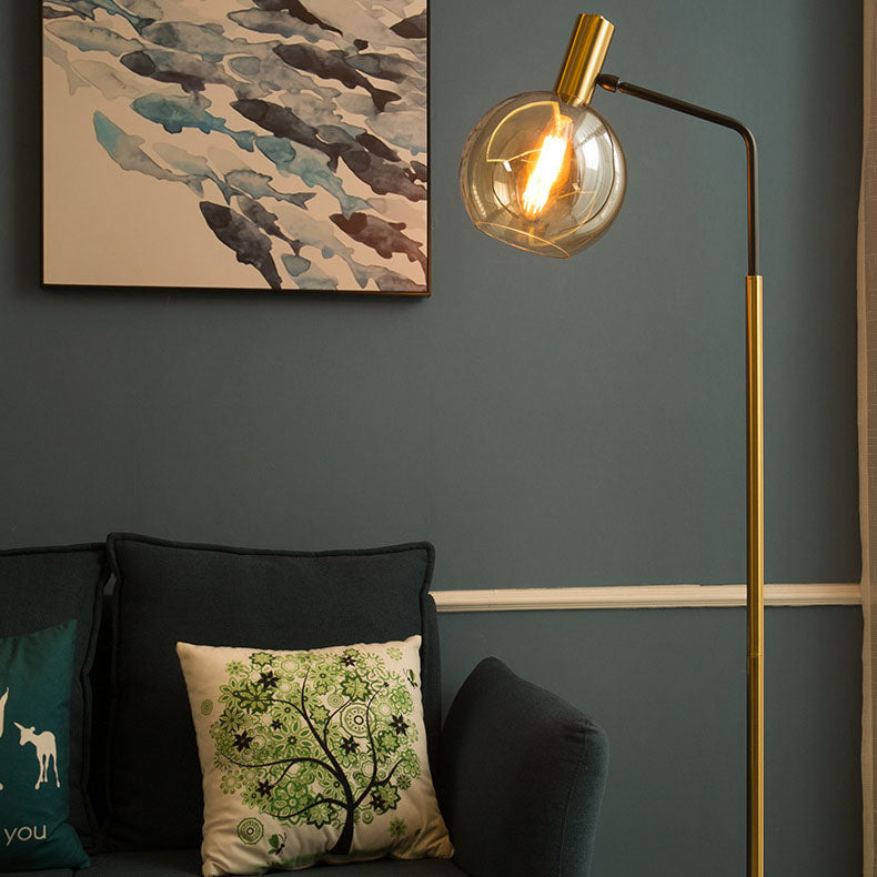 LumiMarble | Nordic Minimalist Glasdome Schirm Marmor Basis 1-Licht Stehlampe