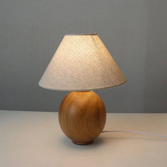 YugenLite | Japanische Wabi-Sabi Vintage Massivholz Stoff 1-Licht Tischlampe