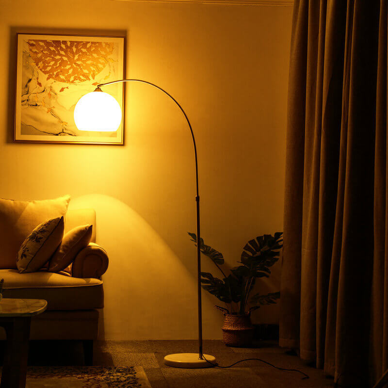 AcriLux | Moderner Globus Acrylschirm Angelrute 1-Licht Stehlampe
