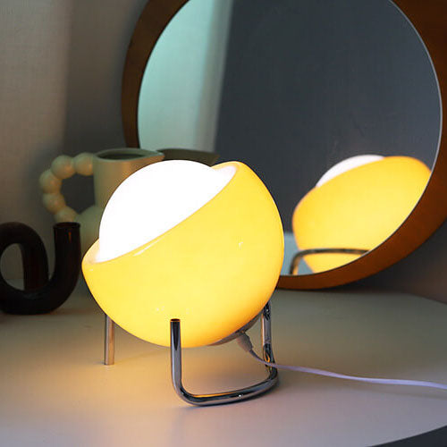 SolarMuse | Nordic Vintage Planet Orange Glas Metall 1-Licht Tischlampe