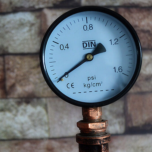 CopperBeam | Industrielle Steampunk Kupfer Wasserpfeife 2-Licht Stehlampe