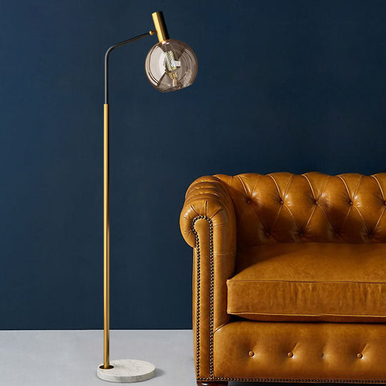 LumiMarble | Nordic Minimalist Glasdome Schirm Marmor Basis 1-Licht Stehlampe