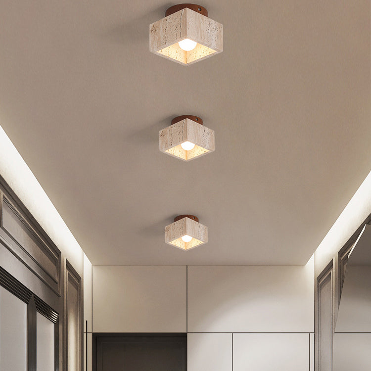 TokiStone | Natürliche Säulenlampe aus Travertin & Holz