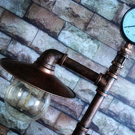 CopperBeam | Industrielle Steampunk Kupfer Wasserpfeife 2-Licht Stehlampe