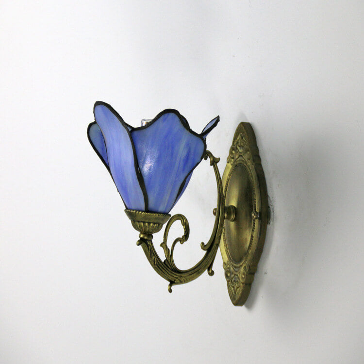 GleamPetals | Vintage Glasblüten-Leuchte im Tiffany-Stil