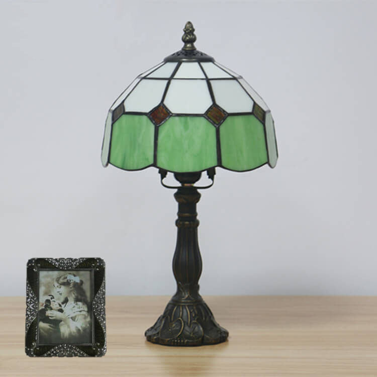 TiffaGlow | Mediterrane Tiffany-Tischlampe in Buntglas