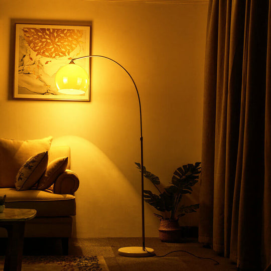 AcriLux | Moderner Globus Acrylschirm Angelrute 1-Licht Stehlampe