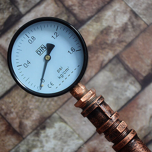 CopperBeam | Industrielle Steampunk Kupfer Wasserpfeife 2-Licht Stehlampe