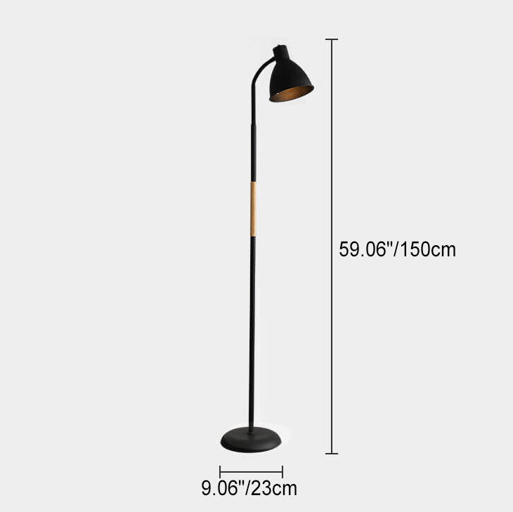 SlimCone | Nordic Minimalistischer Eisenkegel Stehlampe mit langem Stab und 1 Licht