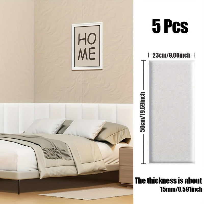 WallSoft | 3D wall panels set of 5 - Soft padded & self-adhesive