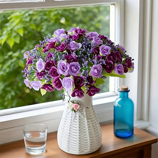 BloomArt | Kunstrosen-Bündel 21 Köpfe – Für Vase, Kranz & DIY