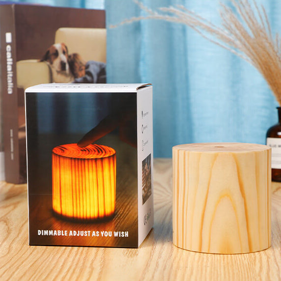 NoctiWood | Kreative Holz LED Touch Nachttischlampe